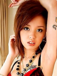 Lina Aishima stripsoff her lingerie