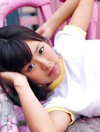 Ran Sakai in white t-shirt shows nasty behind in shorts