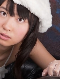 Hijiri Sachi with gloves has juicy tits and twat in white