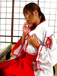 Naughty Yuuno Hoshi uses her toy