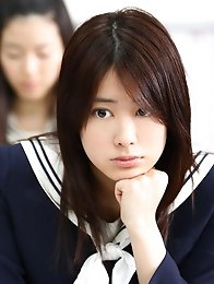 Saki Fukuda Asian in cute yellow dress tries to keep garden wet