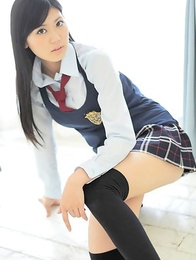 Saemi Shinohara is sexy schoolgirl in uniform and socks