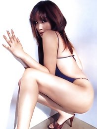 Eriko Sato Asian glamour babe in her tight swimsuit