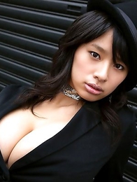 Hana Haruna is touching her sexy tits with excitement