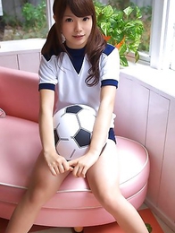 Manami Sato in sports equipment can&#180;t wait to play ball