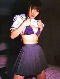 Delicious asian hottie Yoko Kumada dressed in a nurse outfit and a bikini