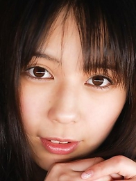 Ruka Kanae fondles her juicy nude cans and nude beaver too