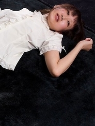 Karina Oshima wearing a pantyhose as she masturbates, she also gets thigh-fucked