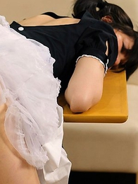 Maid Sena Sakura gets molested in her cafe when one of the customers pulls her to her knees and shoves his cock down her throat.