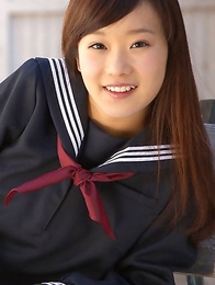 Teen Kana Yuuki is schoolgirl with nice face and slender figure