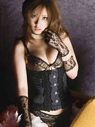 Ayaka Noda with sexy corset has big boobs and juicy behind