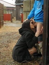 Nasty Mai Shimizu sucks a cock and gets cum
