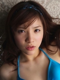 Cocoro Amachi in blue bath suit is incredibly appetizing