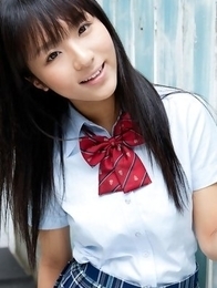 Miho Morita in school uniform loves flowers and fresh air