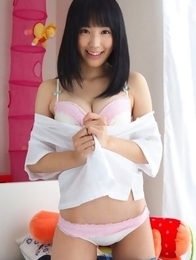 Yuri Hamada takes school uniform off and shows big assets