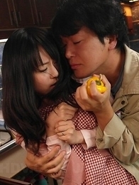 Asian Nozomi Hazuki with big boobs sucks cock