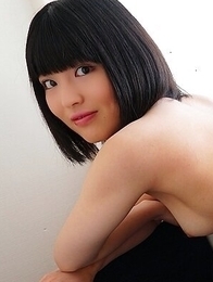 Naked Eri Morimiya shows her chubby body with her hairy pussy