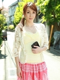 Asian Chika Sasaki in pink and yellow outfit