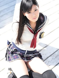 Saemi Shinohara looks amazing in school uniform and socks