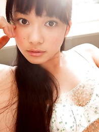 Tomoe Yamanaka Asian with sexy lips sits with nasty bum up in air