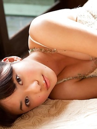 Tomoe Yamanaka Asian with sexy lips sits with nasty bum up in air