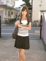 Nanako Takeuchi takes blouse and bra off and shows her juicy boobies.