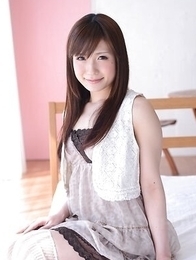 Hot Tsukushi shows her boobs after taking clothes off erotically.