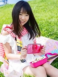Sexy and sweet Japanese av idol Tsubomi goes outdoor to show off her sexy nude body