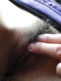 Hot Eri Ouka shows hairy pussy into the woods and gives blowjob.