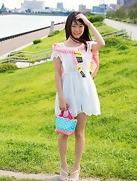 Sexy and sweet Japanese av idol Tsubomi goes outdoor to show off her sexy nude body