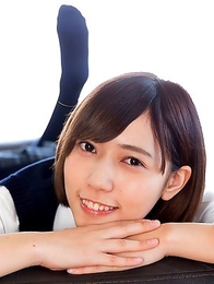 Busty Japan teen  Fujikawa Reina in schoolgirl uniform