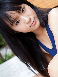 Miho Morita exposes hot butt in bath suit out of the house